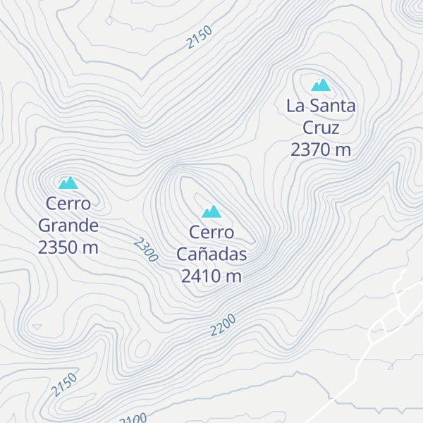 Map of Cerro Cañadas