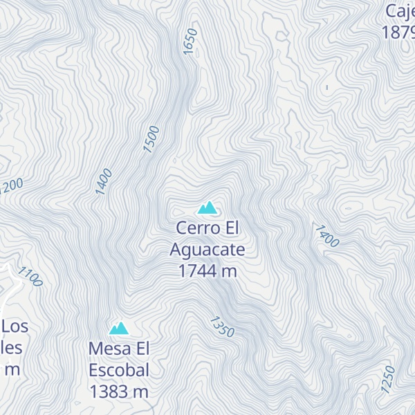 Map of Cerro El Aguacate
