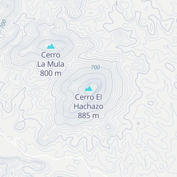 Map of Cerro El Hachazo