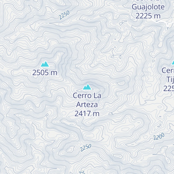 Map of Cerro La Arteza