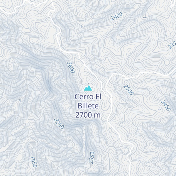 Map of Cerro El Billete