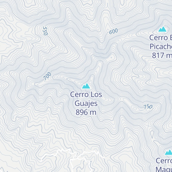 Map of Cerro Los Guajes