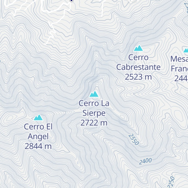 Map of Cerro La Sierpe