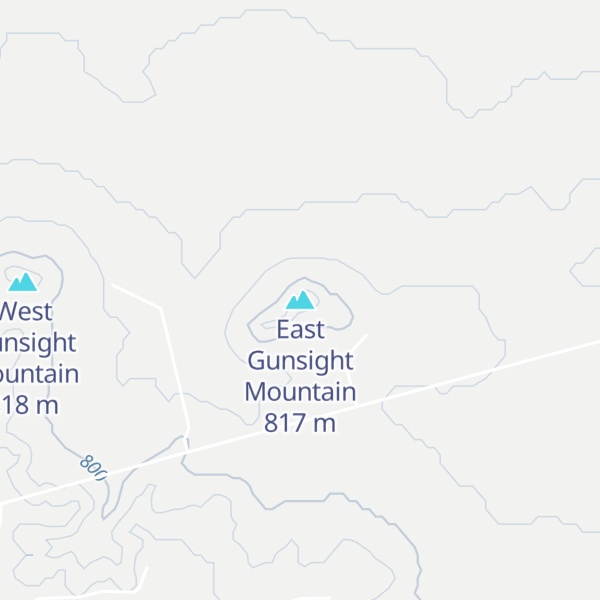 Map of East Gunsight Mountain