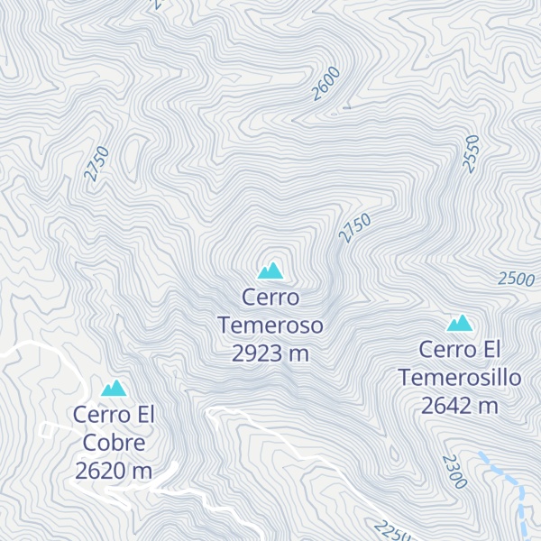 Map of Cerro Temeroso
