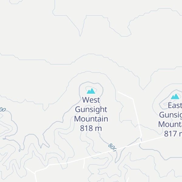 Map of West Gunsight Mountain