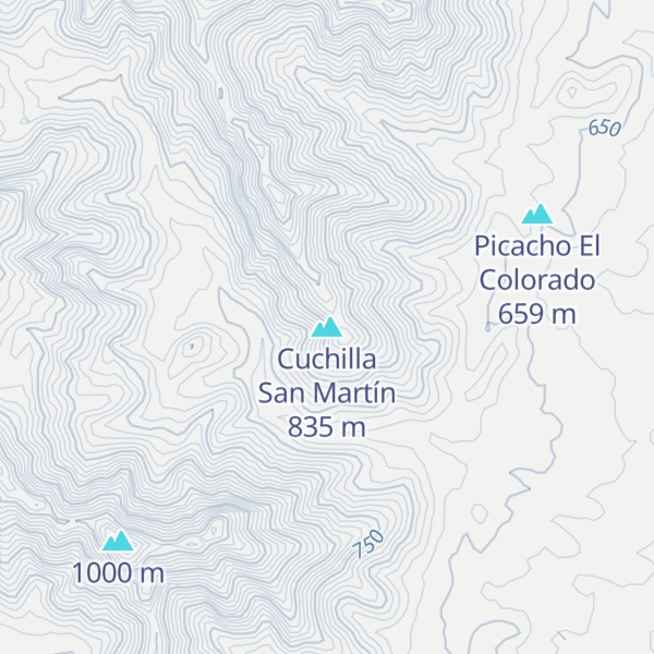 Map of Cuchilla San Martín