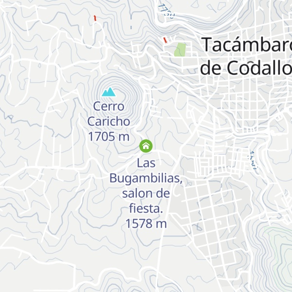 Map of Las Bugambilias, salon de fiesta.
