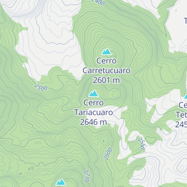 Map of Cerro Tariacuaro