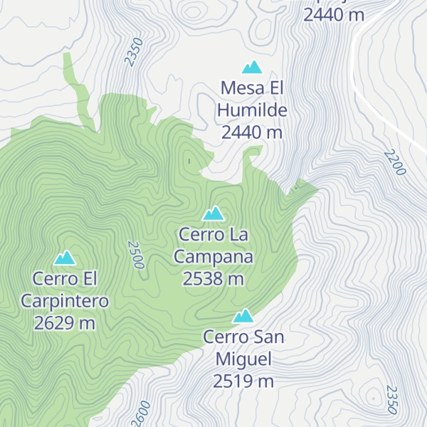 Map of Cerro La Campana