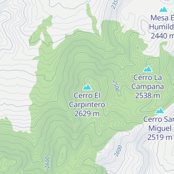 Map of Cerro El Carpintero