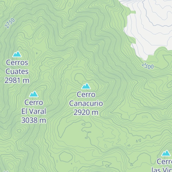 Map of Cerro Canacurio