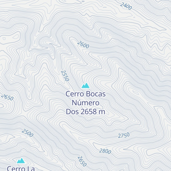 Map of Cerro Bocas Número Dos
