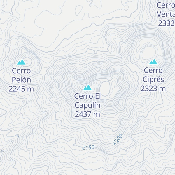 Map of Cerro El Capulín