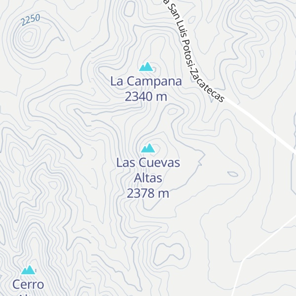 Map of Las Cuevas Altas