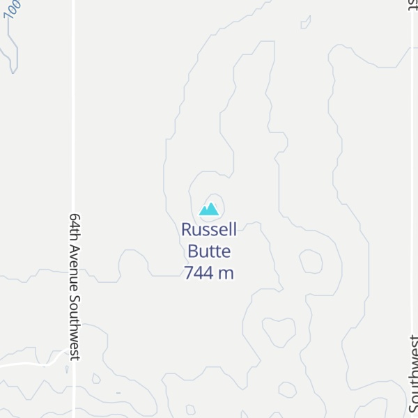 Map of Russell Butte
