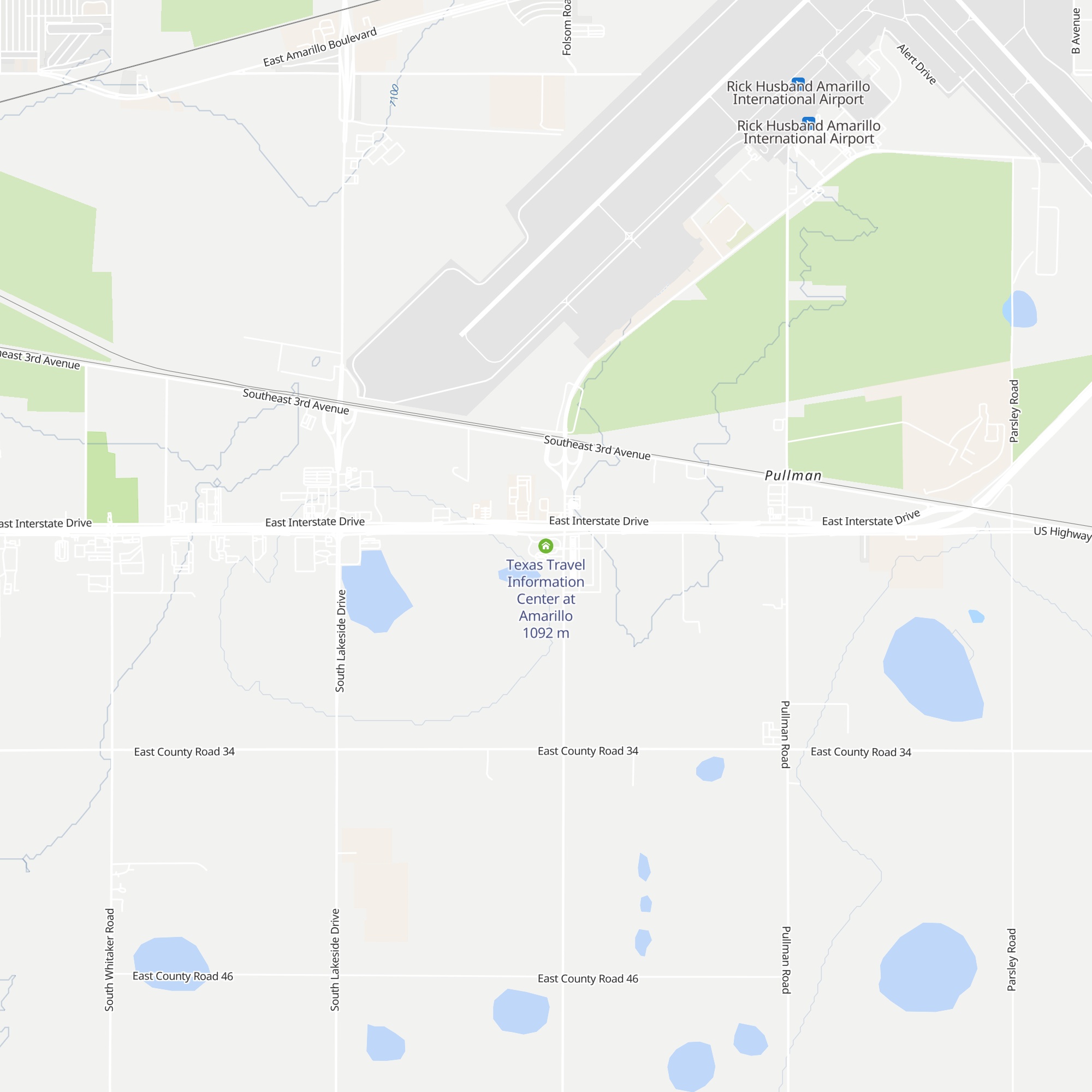 Texas Travel Information Center at Amarillo map