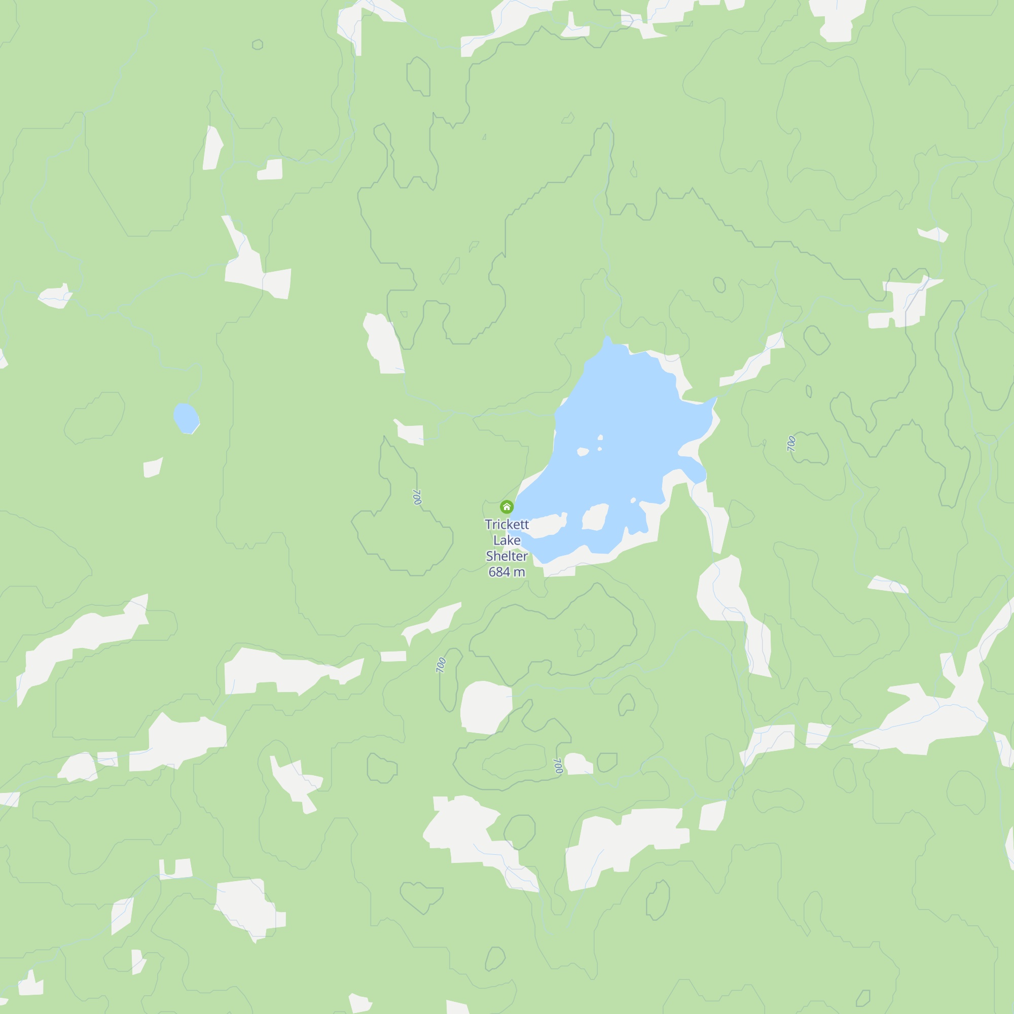 Trickett Lake Shelter map