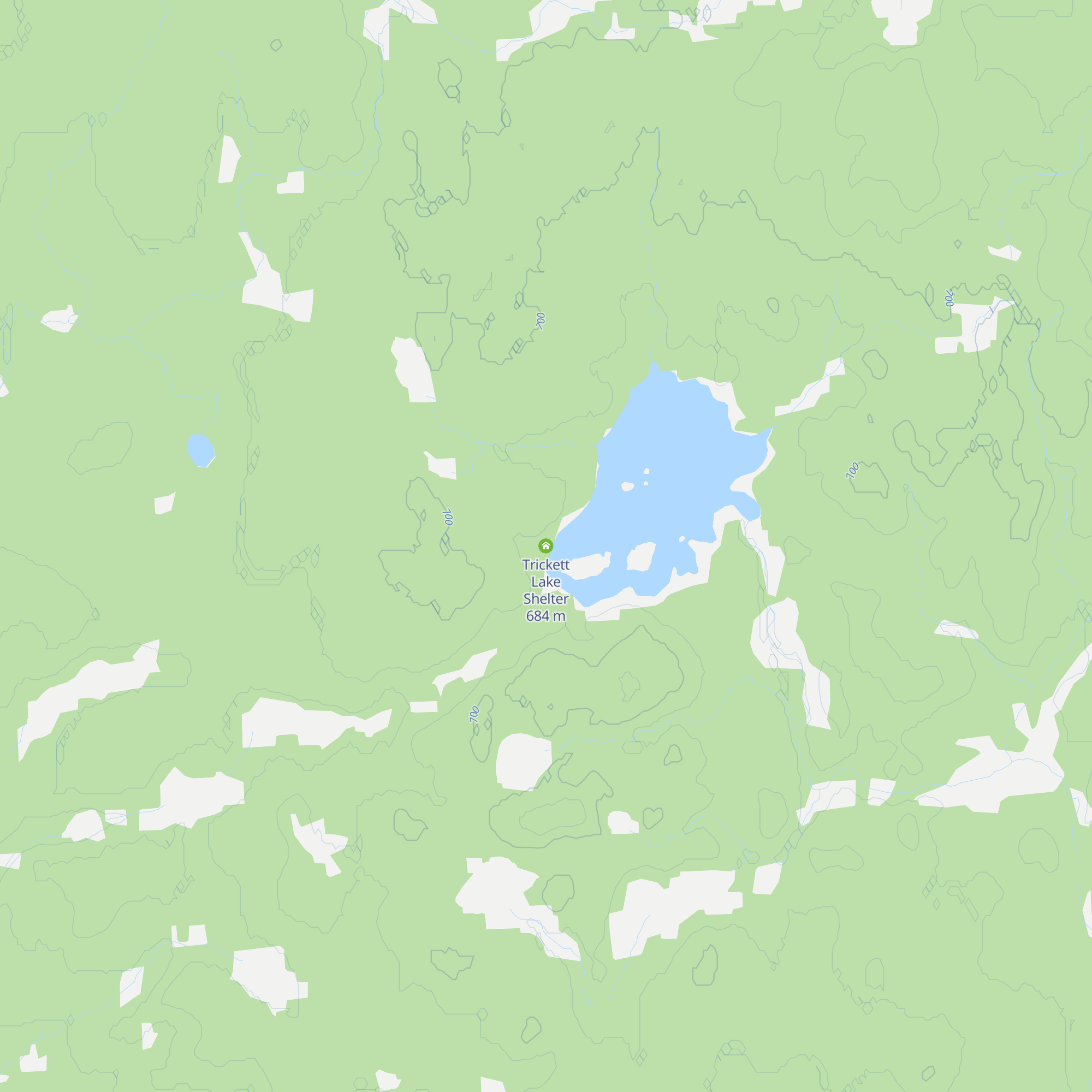 Trickett Lake Shelter map