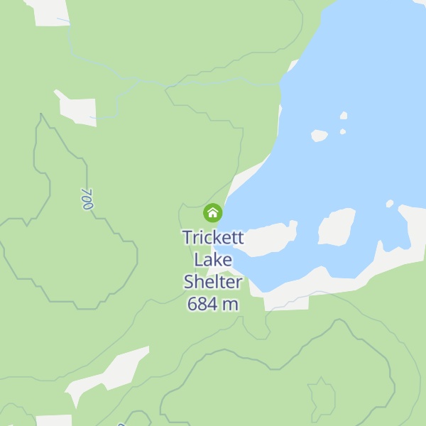 Map of Trickett Lake Shelter