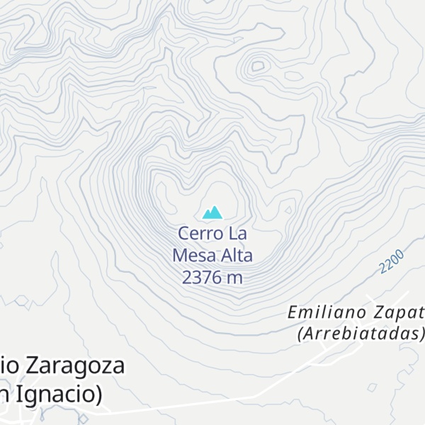 Map of Cerro La Mesa Alta