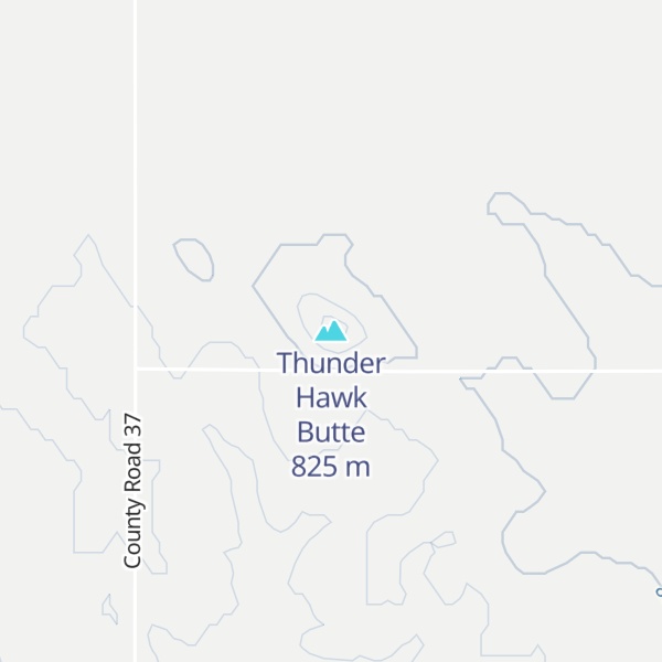 Map of Thunder Hawk Butte