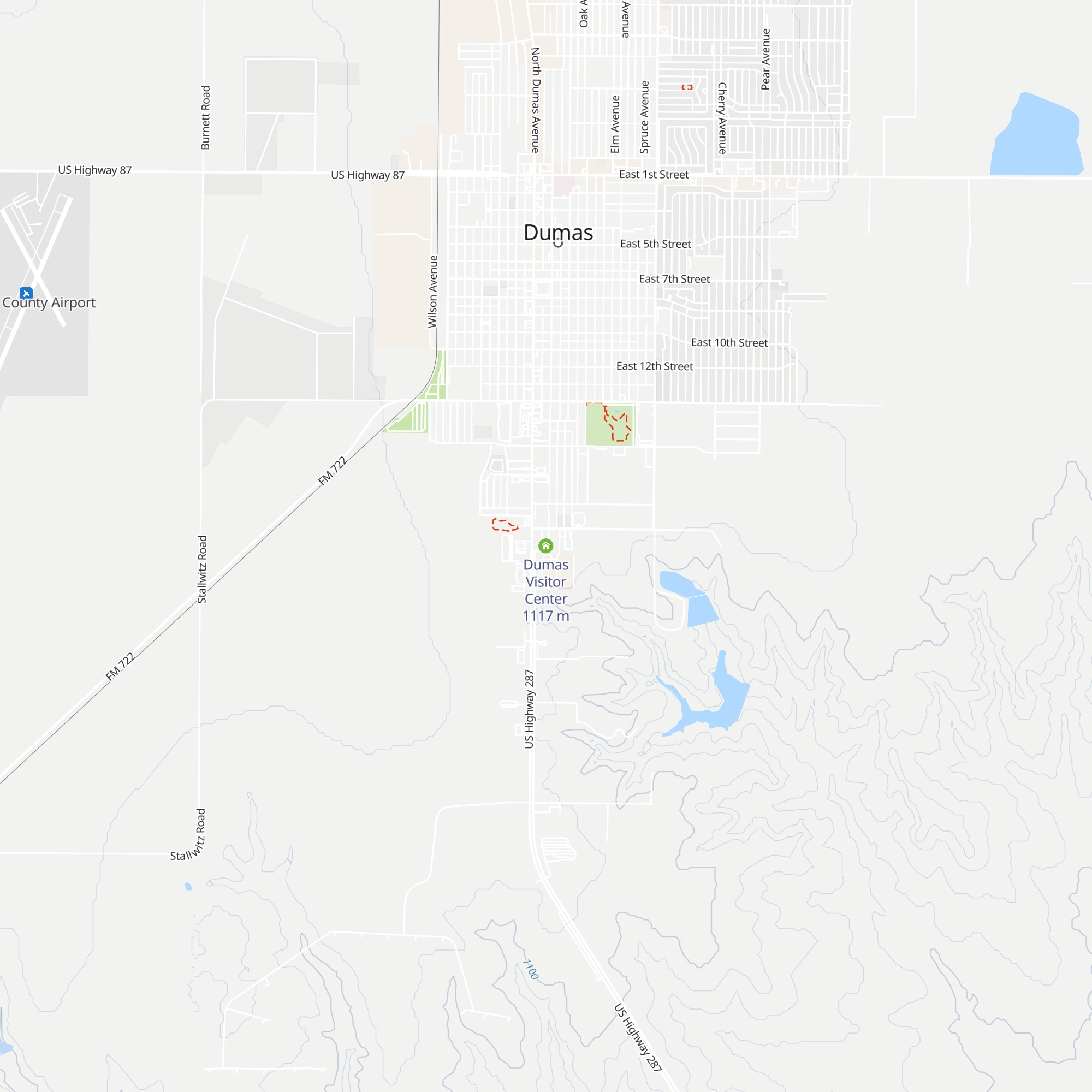 Dumas Visitor Center map