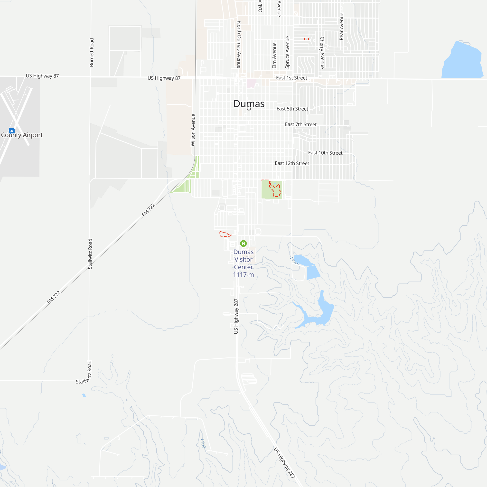 Dumas Visitor Center map