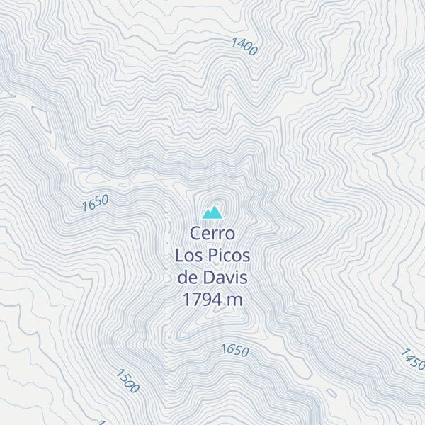 Map of Cerro Los Picos de Davis
