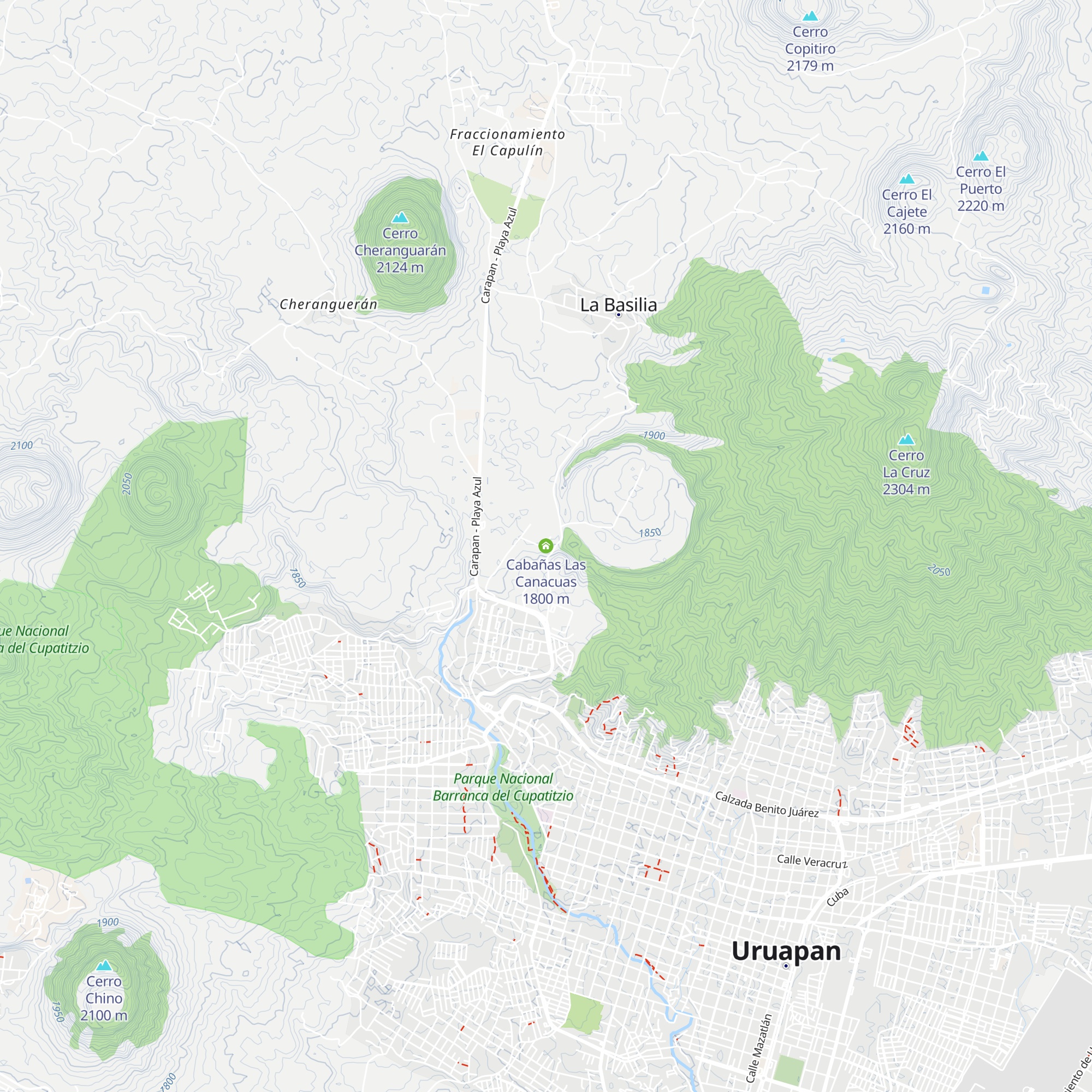 Cabañas Las Canacuas map