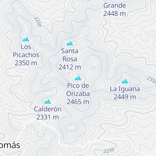 Map of Pico de Orizaba