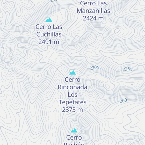 Map of Cerro Rinconada Los Tepetates