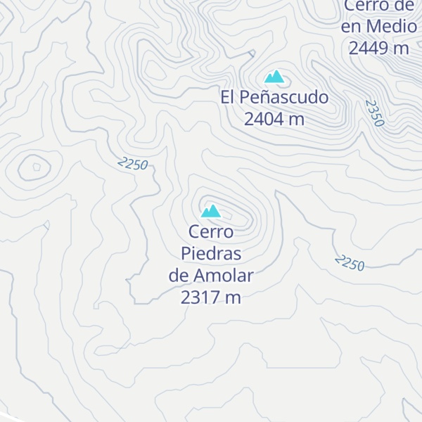 Map of Cerro Piedras de Amolar