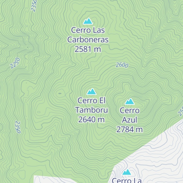 Map of Cerro El Tamboru