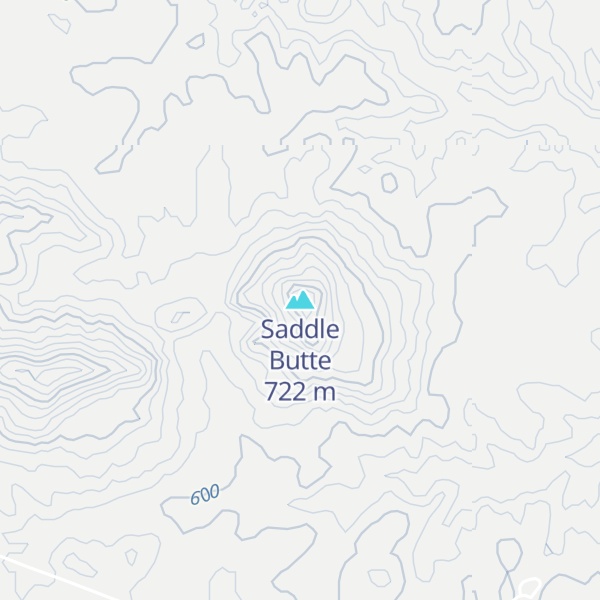 Map of Saddle Butte