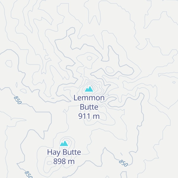 Map of Lemmon Butte