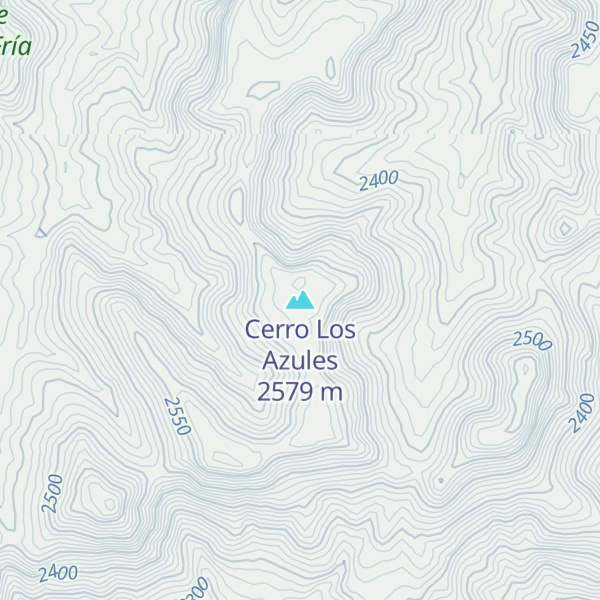 Map of Cerro Los Azules