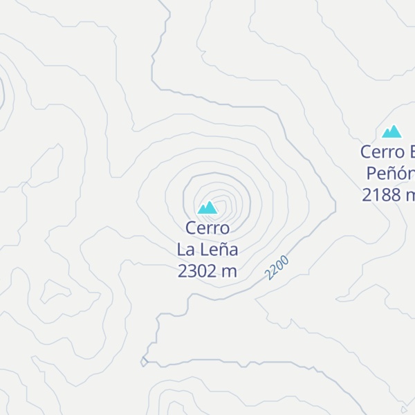 Map of Cerro La Leña