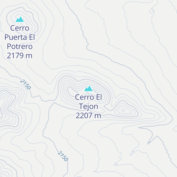 Map of Cerro El Tejon