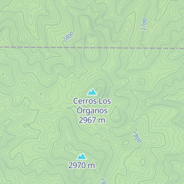 Map of Cerros Los Órganos
