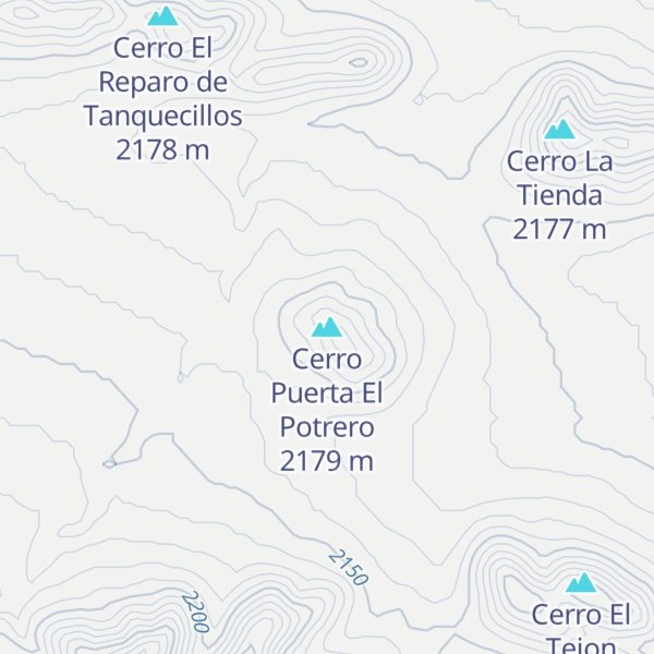 Map of Cerro Puerta El Potrero