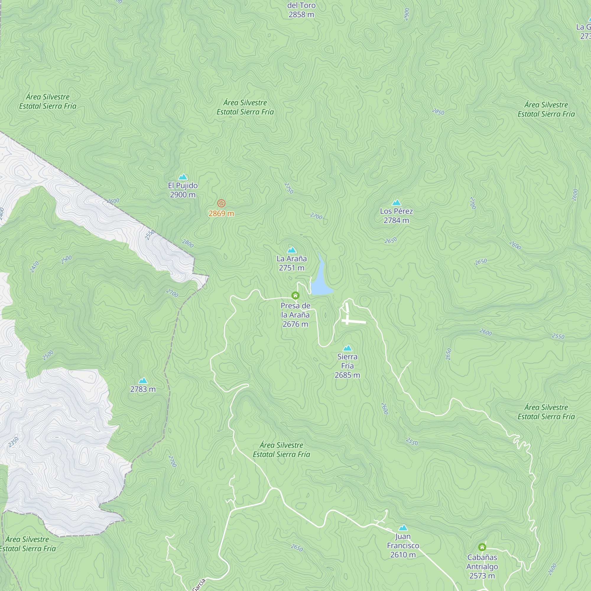 Presa de la Araña map