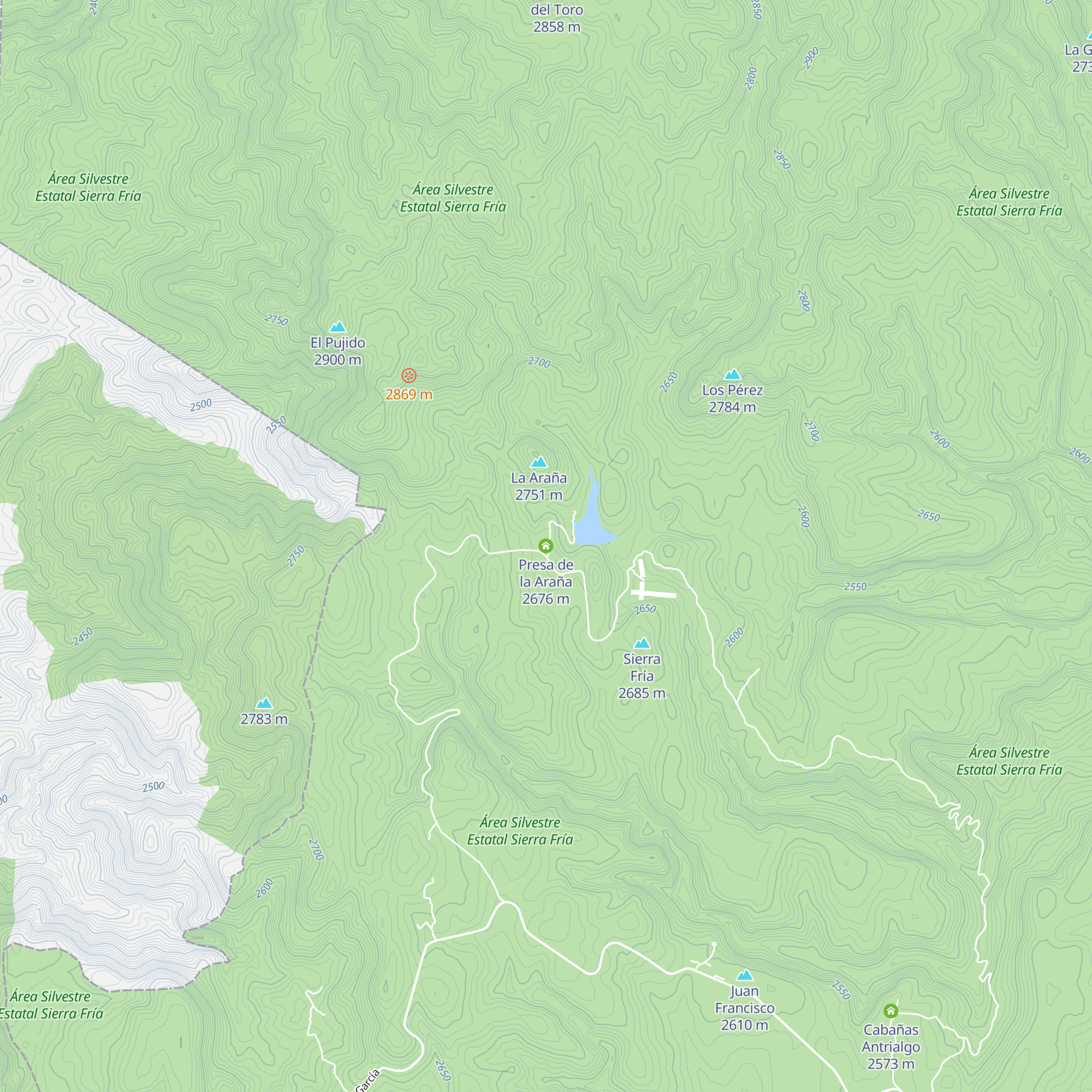 Presa de la Araña map