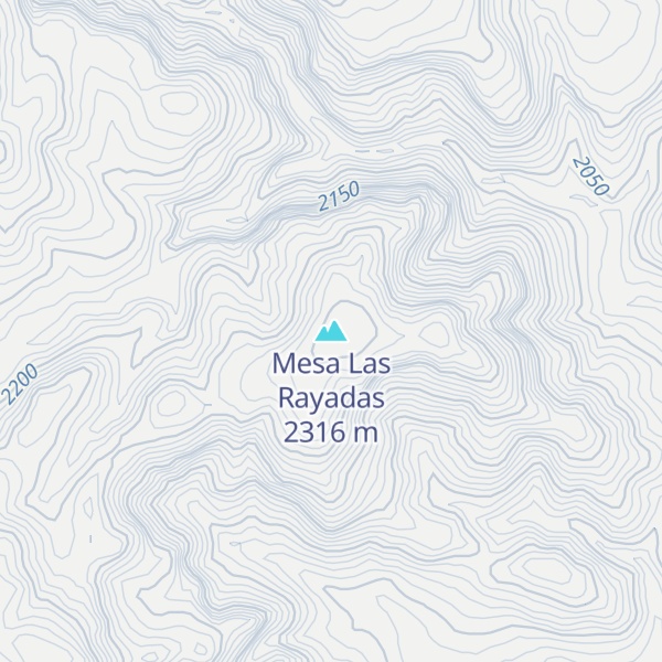 Map of Mesa Las Rayadas
