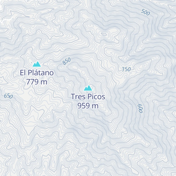 Map of Tres Picos