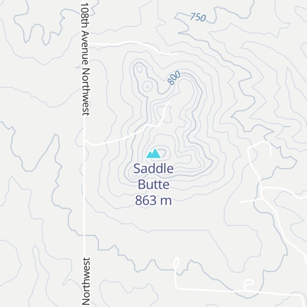 Map of Saddle Butte