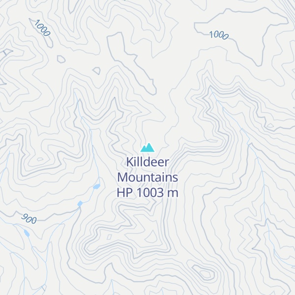 Map of Killdeer Mountains HP