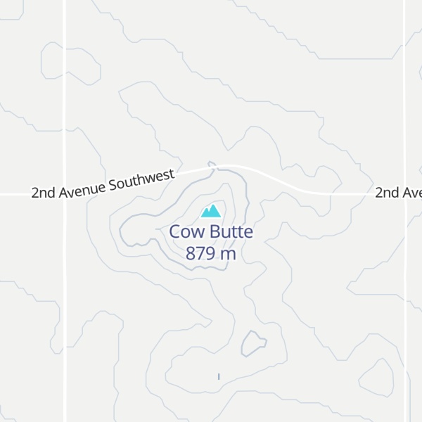 Map of Cow Butte