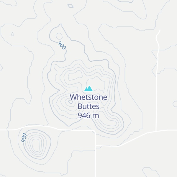 Map of Whetstone Buttes