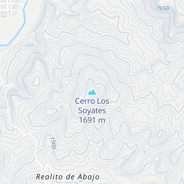Map of Cerro Los Soyates